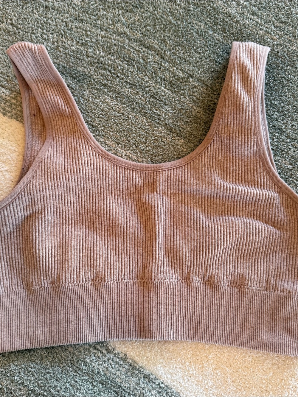 aerie Ribbed Scoop Sports Bra - Mauve Pink